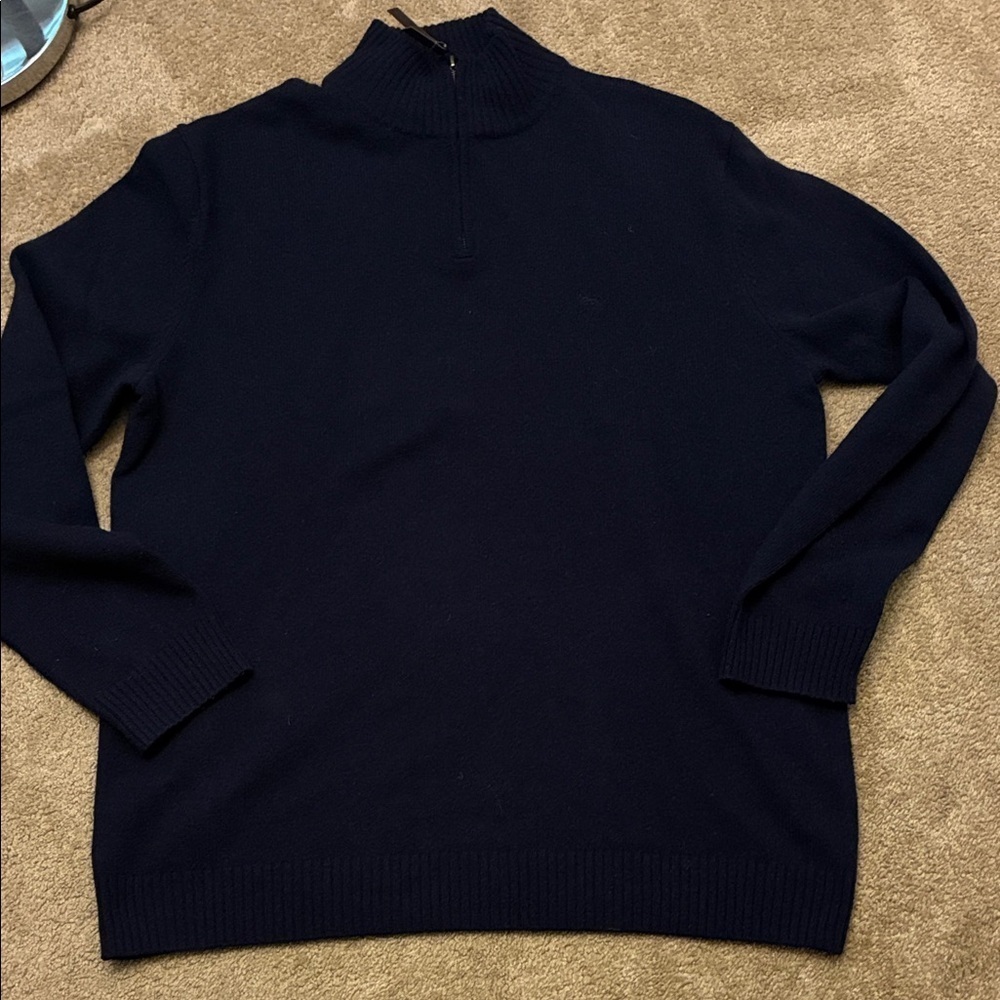 Rodd & Gunn Men's Navy Zip-Up Sweater Lambs Wool size 2XL